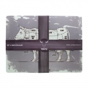SET 6 Individuales PVC WAYU Cortes Gray