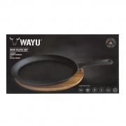 Sarten Hierro Fundido con base de Madera Ironcast WAYU