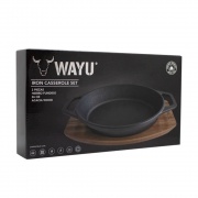 Cacerola Hierro Fundido con Base de Madera Iron Cast WAYU
