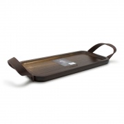 BANDEJA ACACIA 35CM PICOTEO WAYU CON ASAS DE CUERO